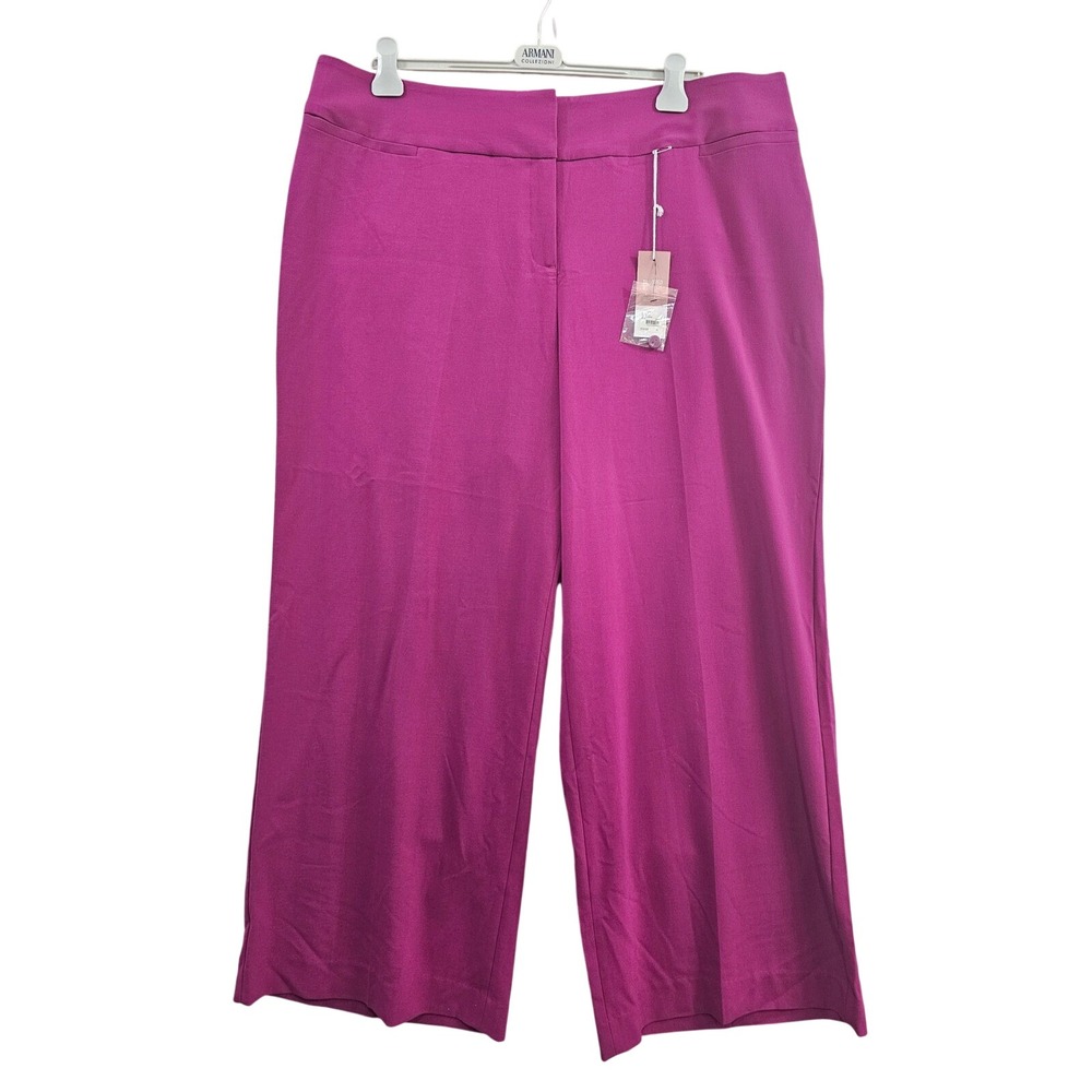 Lane Bryant Allie Wide Leg Pants Womens 22R Pink Tailored Stretch Dress Trousers